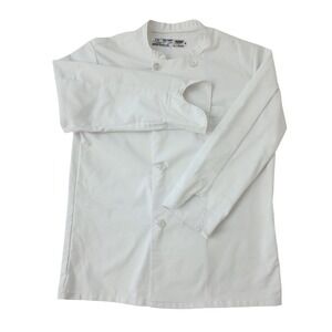 Red Kap White Chef Coat Long Sleeve Double Breasted Cook Jacket Mens Medium M-RG
